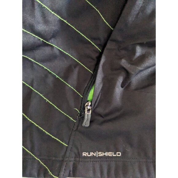 Saucony Men's Jacket Black Full Zip Flex Shell Run Shield Windbreaker Hologram L - Picture 8 of 12